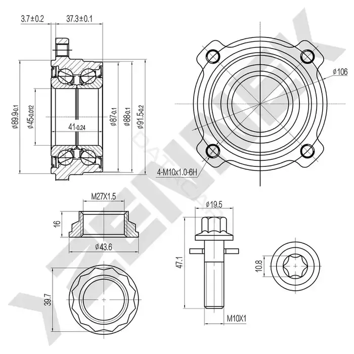 Ступица колеса ZENNEK DHB0111