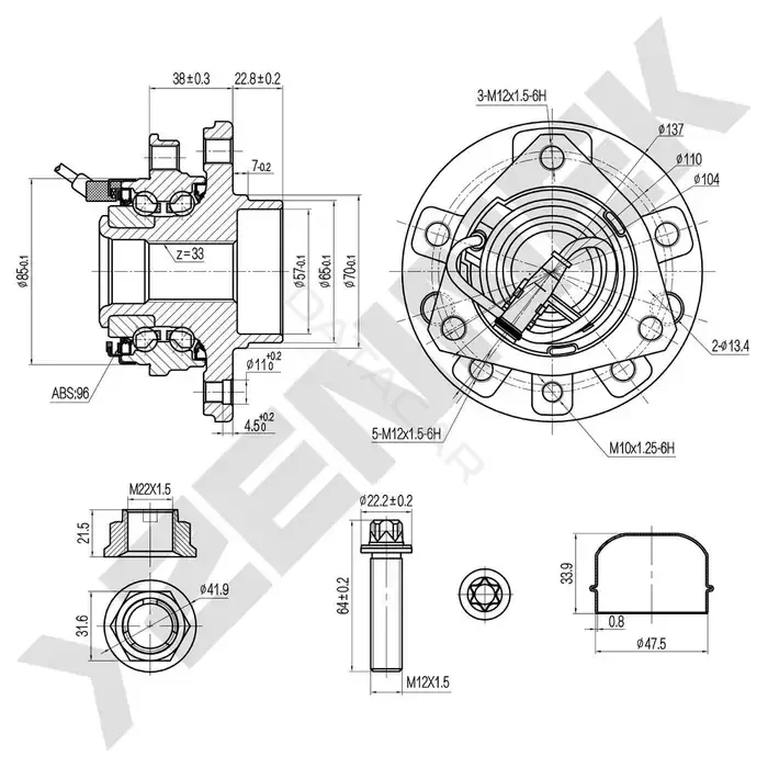 Ступица колеса ZENNEK DHB0117