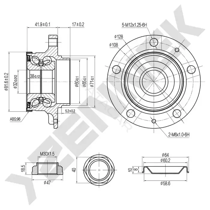 Ступица колеса ZENNEK DHB0118