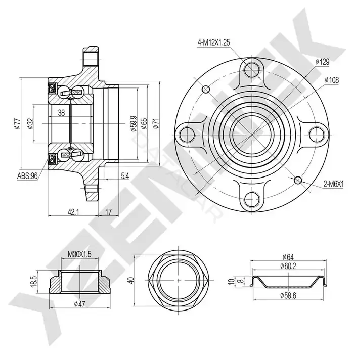 Ступица колеса ZENNEK DHB0123