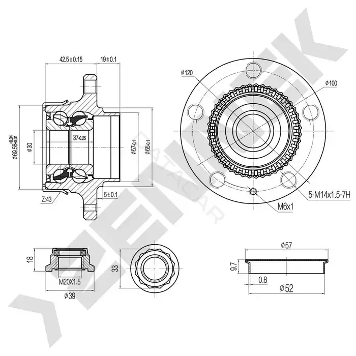 Ступица колеса ZENNEK DHB0125