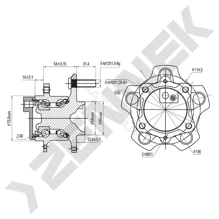 Ступица колеса ZENNEK DHB0133