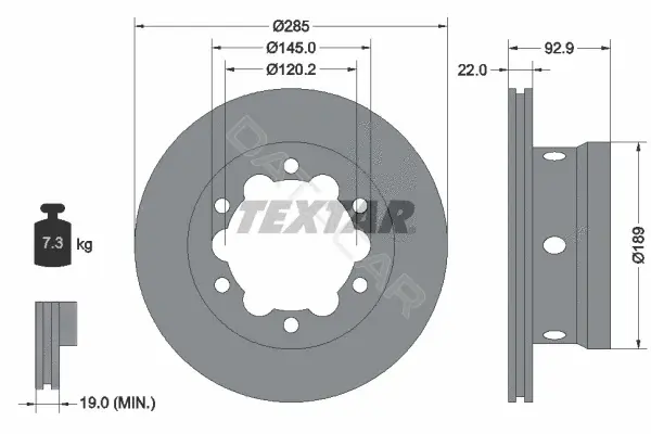 Тормозные диски TEXTAR 92089803