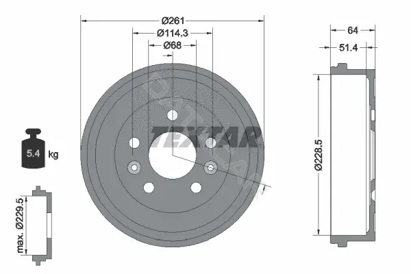 Тормозной барабан TEXTAR 94045500