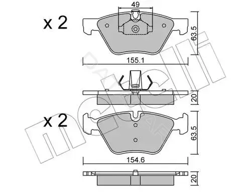 Тормозные колодки METELLI 22-0557-0