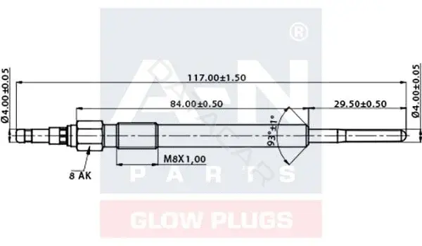 Свечи накала A-N PARTS A-N117802