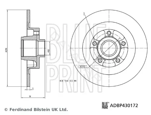 Тормозные диски BLUE PRINT ADBP430172