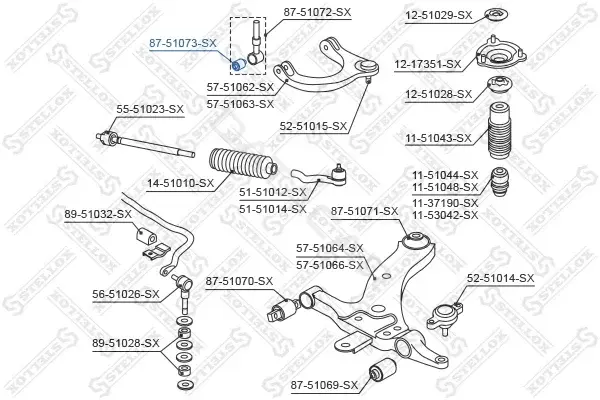 Сайлентблок рычага STELLOX 87-51073-SX