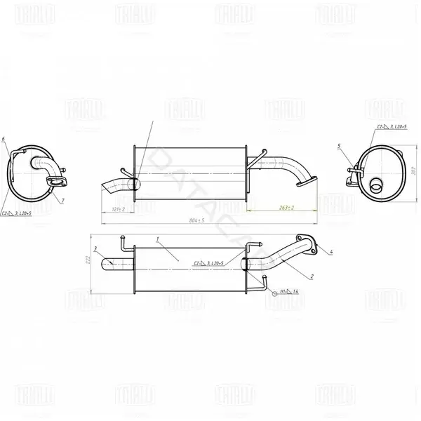 Глушитель выхлопных газов TRIALLI EMM0368