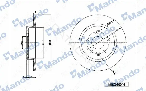 Тормозные диски MANDO MBC030044