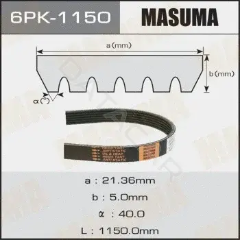 Ремень ручейковый MASUMA 6PK-1150
