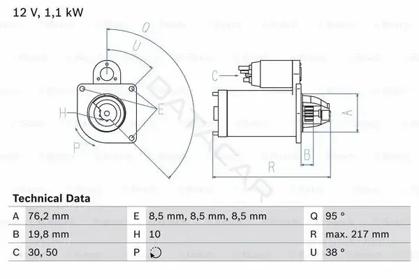 Стартер BOSCH 0986029150