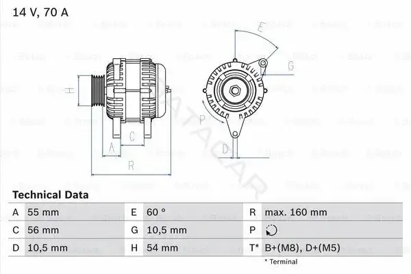Генератор BOSCH 0986041240
