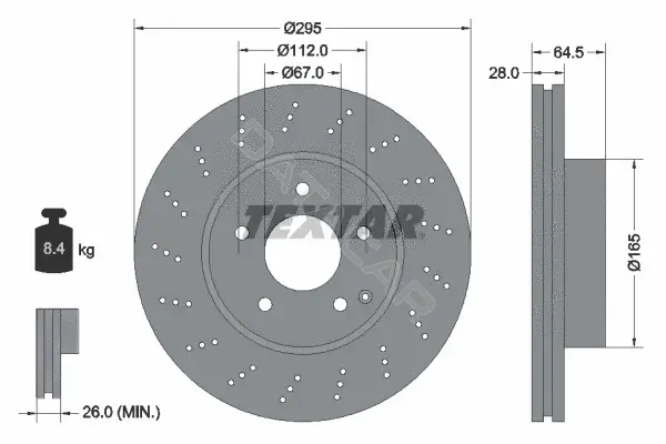 Тормозные диски TEXTAR 92165005
