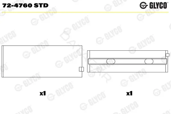 Вкладыши коренные GLYCO 72-4760STD