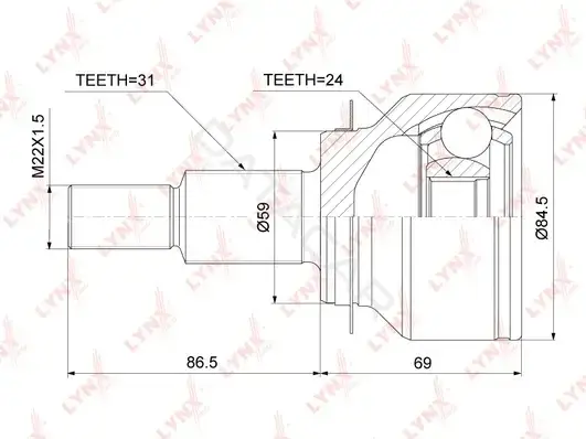 Шрус LYNXAUTO CO-3918