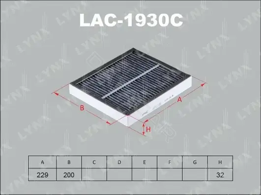 Фильтр салонный LYNXAUTO LAC-1930C