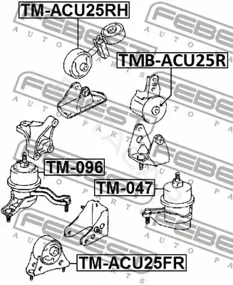 Подушка двигателя (Опора) FEBEST TM-ACU25FR