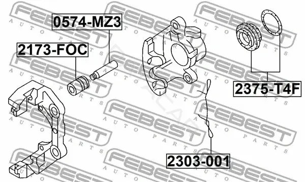 Пружина тормозных колодок FEBEST 2303-001