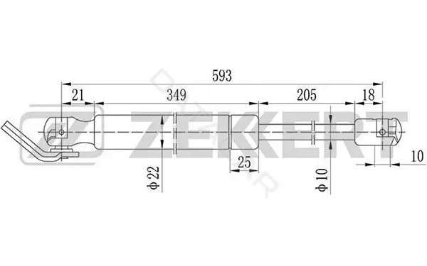 Амортизатор крышки багажника, капота, заднего стекла ZEKKERT GF-2065