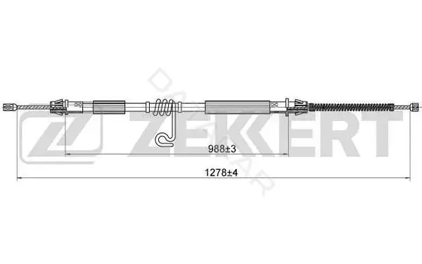 Трос ручника ZEKKERT BZ-1224