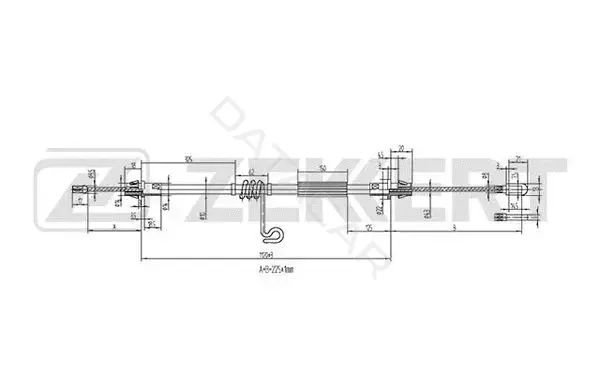Трос ручника ZEKKERT BZ-1244