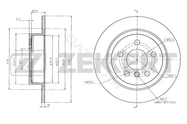 Тормозные диски ZEKKERT BS-6597