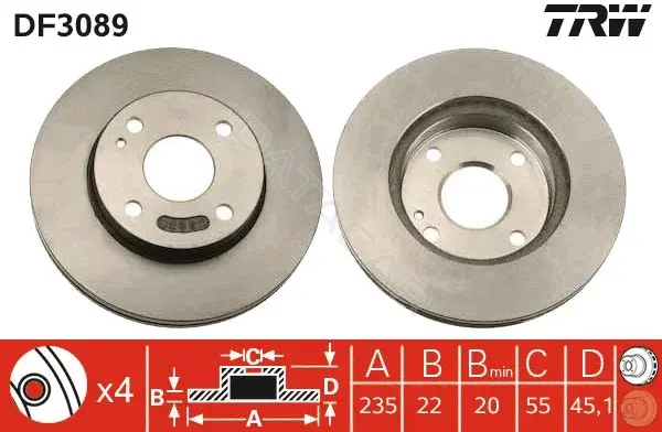 Тормозные диски TRW DF3089