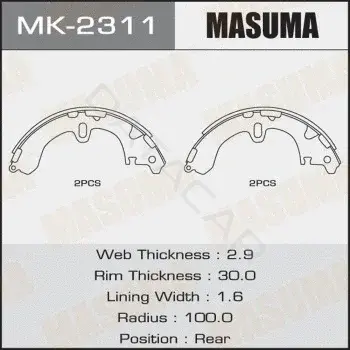Барабанные колодки MASUMA MK-2311