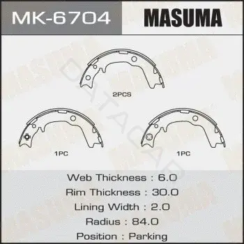 Барабанные колодки MASUMA MK-6704