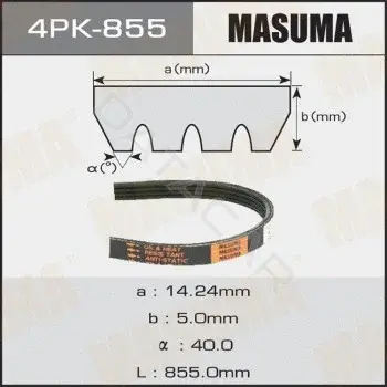 Ремень ручейковый MASUMA 4PK-855
