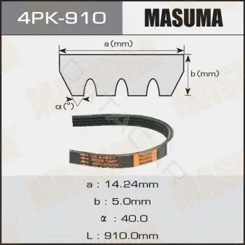 Ремень ручейковый MASUMA 4PK-910