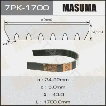 Ремень ручейковый MASUMA 7PK-1700