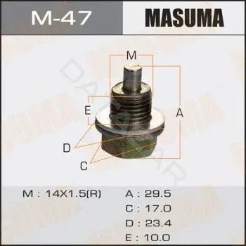 Пробка сливная масляного поддона MASUMA M-47