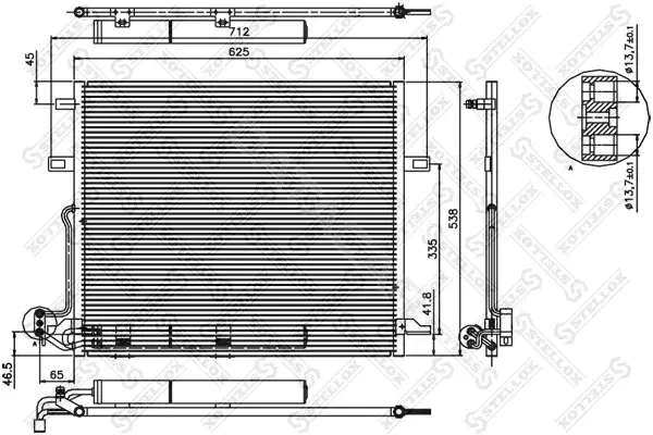 Радиатор кондиционера STELLOX 10-45121-SX