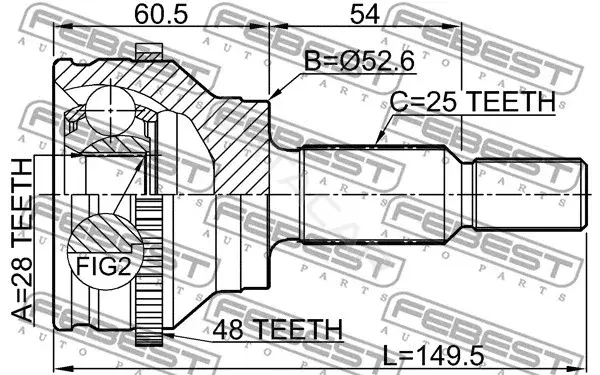 Шрус FEBEST 2410-DUSTA48R