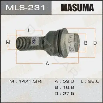 Болт колесный MASUMA MLS-231