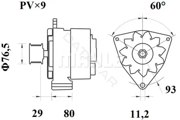 Генератор KNECHT/MAHLE MG803