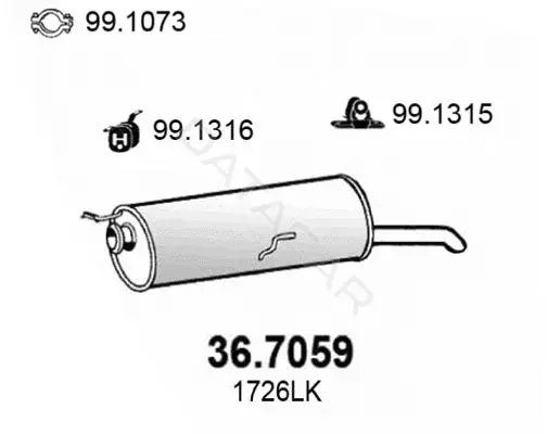 Глушитель выхлопных газов ASSO 36.7059