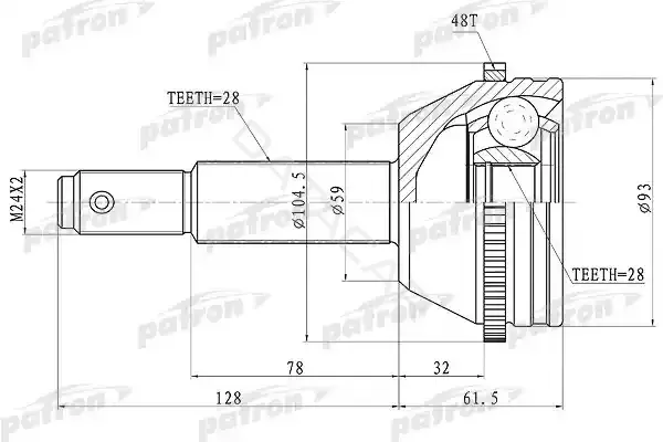 Шрус PATRON PCV1674