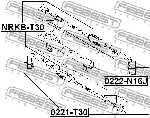 Рулевые наконечники FEBEST 0221-T30