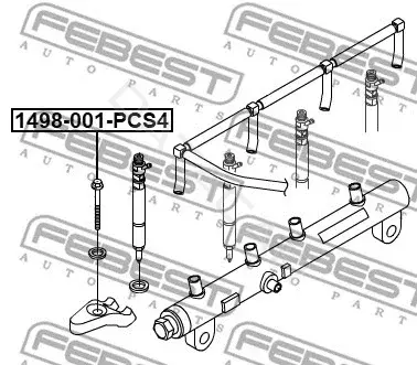 Болт крепления форсунки FEBEST 1498-001-PCS4