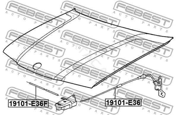 Трос капота FEBEST 19101-E36