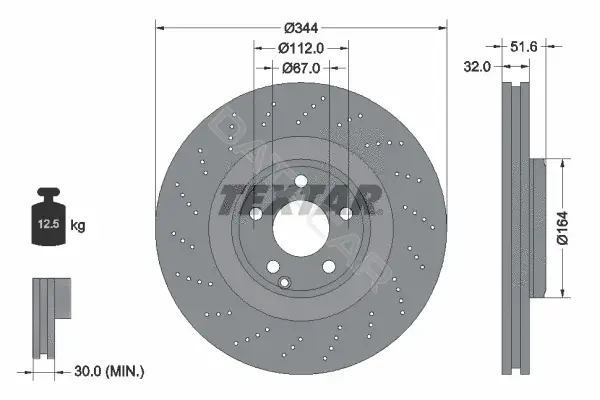 Тормозные диски TEXTAR 92289905