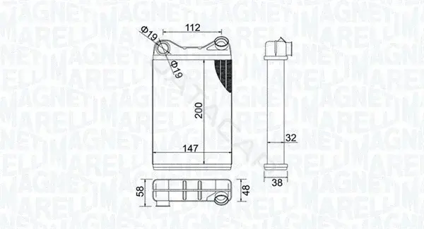 Радиатор печки MAGNETI MARELLI 350218456000