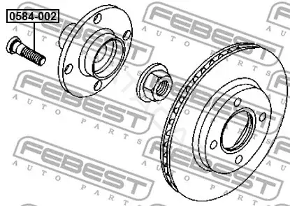 Болт колесный FEBEST 0584-002