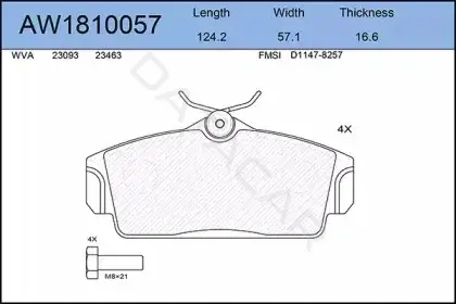 Тормозные колодки AYWIPARTS AW1810057