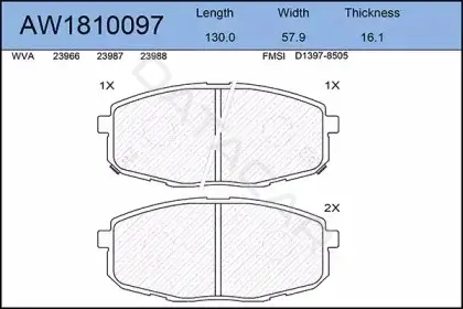 Тормозные колодки AYWIPARTS AW1810097