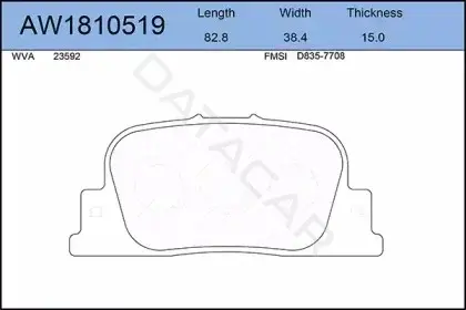 Тормозные колодки AYWIPARTS AW1810519