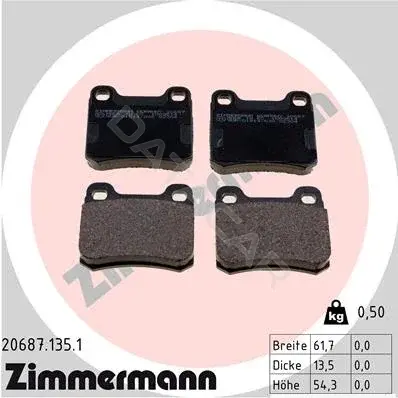 Тормозные колодки ZIMMERMANN 20687.135.1